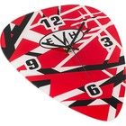 Evh Pick-shaped Wall Clock - Red  Black And White Stripes