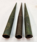 Lot Of 3 Antique Lightning Rod Spike Finials Copper Press Fit On Weathervane