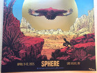 Authentic The Eagles The Sphere Gold Foil Poster Las Vegas Nv April 11-12 2025
