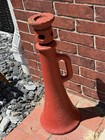Cast Iron 22  Tall Screw Jack Railroad Farm Red Paint Lifting Tool Vintage Euc