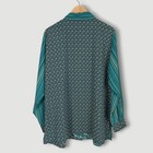 Vtg Koos Of Course 1x Top Shirt Blue Green Teal Geo Floral Paisley Art To Wear