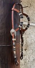 Fancy Cowboy Rawhide   Leather Double Ear Style Headstall By Guitron Vaquero