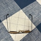 Vtg Mens Black Metal Frame Aviator Sunglasses Amber Tint Lenses Classic Pilot