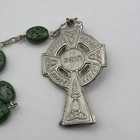 Vintage Shamrock Clover Green Glass Bead Erin Irish Ireland Catholic Rosary