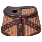 Vintage Voigt Leather Wicker Fishing Creel Tackle Basket Maker Mark Seattle Wa