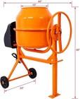 Cement Mixer 5 Cubic Ft portable Wheelbarrow Concrete Mixer With 650w Motor 7inc