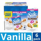 Silk Almond Milk  Unsweetened Vanilla  32 Fluid Ounce Pack Of 6  Vanilla Almond