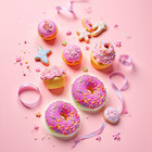 2pcs Realistic Artificial Fake Donuts Food Fake Cakes Desserts Donut