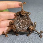 Chinese Antique Bronze Three Dragon Cover Shelf Tea Pot Cover Shelf Statue