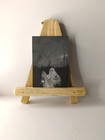 Original Charcoal Drawing Ghost Lantern Spooky Halloween Miniature Art Aceo