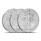 1 Oz American Silver Eagl E   random Year - Lot Of 5 