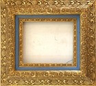 Antique Vintage French Gilt Finish Foliate Giltwood   Silk Art Frame 19th C