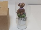 Avon Charming Thimble     Teddy Bear W  Bow Figurine In Box  1999  Vintage Collect