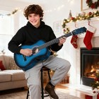 38inch Acoustic Guitar Full Size Adult Blue With Guitar Case  Strap  Tuner  Pick