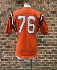 Vintage 1960s Bureau Holloway Football Jersey  76   Orange Black   White Stripes