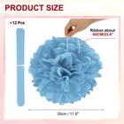 12inch Tissue Paper Pom Poms  12pcs Pom Poms Paper Flowers Ball  Lake Blue