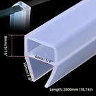 Shower Door Seal Strip  78 7  Soft Frameless Glass Shower Door Sweep Side Seal T