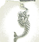 New  V  Large Wonderful  Mermaid  Silver-tone Pendant  18  - 20  Black Necklace