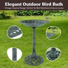 Weather-resistant Antique Bird Bath With Stakes  patina Green 