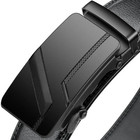 Men s Ratchet Automatic Buckle Belt - Black Micro-adjustable Dress Casual Belt