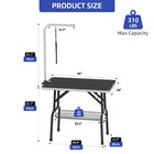 36  Foldable Pet Dog Grooming Table Adjustable Arm Non Slip Desktop Storage Tray