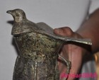 9 old Chinese Ancient Dynasty Bronze Ware Fengshui Bird Wine Vessel Wineware Zun