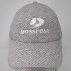 Mossy Oak Gray White Baseball Cap Hat Os Slideback Embroidered Logo Adjustable