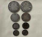 Historic Foreign Early Canadian Sterling Silver Coin Lot 5c  10c  25c  50c