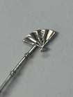 Vintage Japanese Sterling Silver Bamboo Shape Handle Fan Demitasse Spoon  95