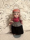 Antique German Bisque Head Doll 5 5    All Original Folk Costume Glass Eyes