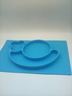 Toddler Silicone Placemat Snail Shaped For Babies Highchair table Blue Infantyth