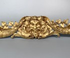 Large Antique French Gilded Bronze Furniture Pediment Decoration Head Of Bacchus