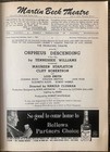 Vintage 1957 Orpheus Descending Broadway Playbill Martin Beck Theatre Stapleton
