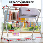 Adjustable Heavy-duty Three-bar Clothes Rack   Foldable With Three Drying Rods 