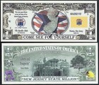 Lot Of 100 Bills- New Jersey State Million Dollar W Map  Seal  Flag  Capitol 