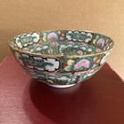 Vintage Rose Medallion China Bowl Porcelain Hand Painted Floral 8   