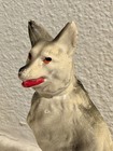 Vintage 1930s Chalkware German Shepherd Dog 5 25  Carnival Prize Folk Art