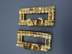 Vintage Rhinestone Shoe Clips Gold Tone Sparkle Buckles Dress Heels Formal Pair