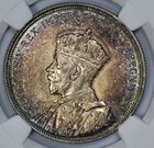 1935 Canada  1 Silver Dollar Ngc Ms 62 Rainbow Toned