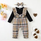 0-3 Months Newborn Baby Girl Clothes Fall Plaid Christmas Outfits Infant Black