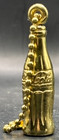 Vintage Coca-cola Coke Miniature Gold Tone Metal Bottle Pendant Keychain charm