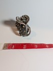 Vintage Silver Rhinestone Accents Hair Claw Clip For Women  Silver