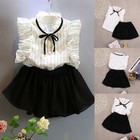 2pcs Toddler Kids Baby Girls Outfits T Shirt Tops shorts Skirt Dress Clothes Set