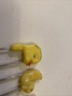 Diaper Pin X 4  Duck Chick   2 Baby Plastic Safety Heads 2in Vintage
