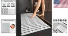 Non Slip Shower Mat Bath Tub Mat Rec Cuts Safety Drain Rubber Grey 36x16