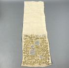 Antique Ottoman Turkish Metallic Thread Embroidered Linen Panel Remanent