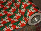 Vtg Christmas Store Wrapping Paper 2 Yards Gift Wrap Candles   Halo 1960 Pretty
