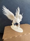 White Unicorn Figurine  Detailed Hand Crafted Fantasy Mythical Horse
