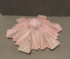 Antique Pink Art Deco Glass Table Lamp Shade 11 1 4    X 3 1 2    Frosted Floral
