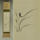 Hanging Scroll Japanese Painting Japan Orchid Ink Old Vintage Picture 395r
